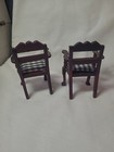 Vintage Dollhouse Miniature Furniture Wooden Matching Chairs