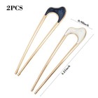 2 Pcs Metal U Shaped Hair Pin Stick French Hair Pin Vintage Metal Hair Fork Eleg