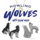4 Mini Howling Wolves Figurine Playset   Glow-in-the-dark Moon      Archie Mcphee