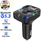 Car Charge Bluetooth 5 3 Fm Transmitter Handsfree Car Radio Modulator Mp3 Player