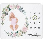 Baby Milestone Blanket Girl newborn Monthly Milestone Blanket rose Nursery