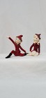 Ceramic Christmas Pixie Elf Elves Figurine Mid Century Holiday Decoration Vtg
