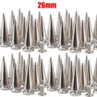 26mm Punk Cone Metal Spikes Rivets Studs Screw Back For Clothing Jacket Leather