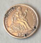 1887 Seated Liberty Silver Dime Love Token Engraved Bird  hiram  Higher Grade 