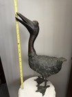 18    Meiji Japanese Bronze Goose Koro Incense Burner Removable Head Antique 19 C
