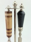 Vintage Bombay 10  Letter Openers   11 5  Display Stand Wood   Black Leather