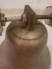 Vintage Brass Hanging Ship Maritime Bell On Metal Bracket No Makers Mark Old 