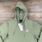 Adidas Hoodie Mens Small Green Hooded Fleece Pullover Sweatshirt