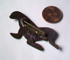  Enamel On Copper  Pin Brooch -signed Inga-  Seal  Shape - Black white  Colors