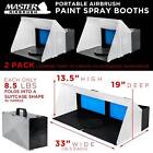 Portable Dual Hobby Airbrush Paint Spray Booth Kit Exhaust Filter Extractor Set