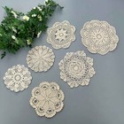 6pcs lot 6-10inch Vintage Hand Crochet Lace Doilies Round Placemats Flower Doily