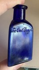Rare Antique Owl Drug Co  Cobalt Blue Posion Bottle Tiny 2 3 4    Bold Embossment