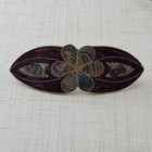 Large Abalone Flower Hair Clip Barrette Purple Background Geometric Shape