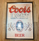 Vintage Coors Light Beer Sign For Bar  Mancave Basement Plastic 1980s Excellent 