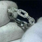 2ct Round Cut Real Moissanite Eternity Wedding Ring 14k White Gold Plated