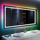 Rgb Led Bathroom Mirror With Lights Vanity Wall Mirrors Dimmable Smart Anti-fog