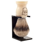 Parker 100  Silvertip Badger Shave Brush With Ivory Handle   Free Drip Stand 