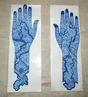Henna Reusable Rubber Stencils Henna Temporary Tattoo Body Art Full Hand 1 Pair