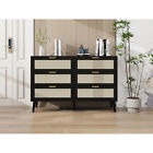 Modern 6 Drawer Dresser Wood Cabinet  black 