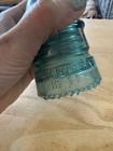Antique Hemingray No  12 Teal blue Glass Insulator