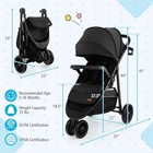 Baby Jogging Stroller Jogger Travel System W adjustable Canopy For Newborn Black