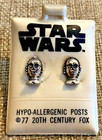 Star Wars Vintage 1977 Post Pierced Earrings Set Darth Vader   C-3po - Nos