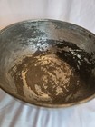Antique Ornate Middle Eastern Turkish Tinned Copper Hammered Etched Footed Bowl
