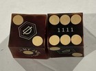 2 Desert Inn Las Vegas Nevada Casino Dice Matching Numbers  1111 Set Brown red