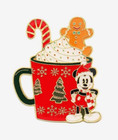 Loungefly Disney Mickey Mouse Peppermint Mocha Coffee Winter Holiday Enamel Pin