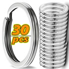 30pcs Key Rings Stainless Steel Assortment Heavy Duty Split Key Ring Loops