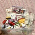 Huge 15 Lb Vtg Sewing Supplies Lot Tools Needles Thread Patterns Notions Kits   