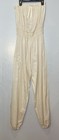 Vintage Miss Dior Jumpsuit Strapless Romper Size 13 Ivory Smocked Ruffles Boho