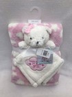 Baby Gear Teddy Bear Thank Heaven For Girls Plush Lovey Pink White Blanket Set