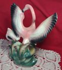 Retro Mid Century Florida Soft Pink Two Flamingos 13  Ceramic Figurine