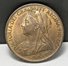 High Grade Uncirculated 1901 Great Britain 1 Penny Red Brown 