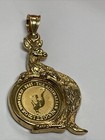 Australia 1995 Gold Nugget 9999 1 20oz  5 Coin 14k Kangaroo Pendant Charm
