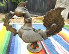Antique Indian Middle Eastern Persian Bronze 18th 19th Century Oil Lamp Bird