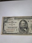 1929 Fifty Dollar Bill National Currency Note Bank Of Cleveland 