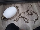 Vintage White Glass Swag Hanging Light