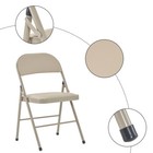 4pcs Elegant Foldable Iron   Pvc Chairs For Convention   Exhibition Light Brown