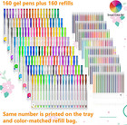 320 Pack Gel Pens Set 160 Colors Gel Pen With 160 Refills For Adult Coloring    
