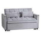 3 In 1 Convertible Velvet Futon Loveseat Sleeper Sofa Bed W  Pillows   Pockets