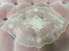 Antique French Tambour Lace Table Runner Cotton Netting  a4