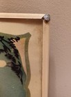 Vintage Convex Bubble Glass Reverse Painted Silhouette Courting Picture 5   x4   