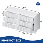 White 6 Drawer Dressers With Fluted Pane High Gloss Dressers Drawers Living Room