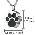 Paw Print Cremation Jewelry For Ashes Pet Dog Cat Memorial Urn Necklace