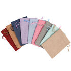 Lot 25 Drawstring Burlap Linen Jute Sack Gift Bags Wedding Favor Jewelry Pouch 