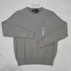 Polo Ralph Lauren Textured Cotton Heathergray  Gray Pony Crewneck Sweater  L