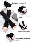 Bememo 4 Pair Long Arm Sleeves With Thumb Hole Fingerless Gloves For Women Punk