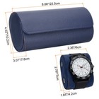 Watch Roll Travel Case 3 Slot Leather Cases Textured Blue 